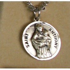 St. Anthony Sterling Silver Medal with chain